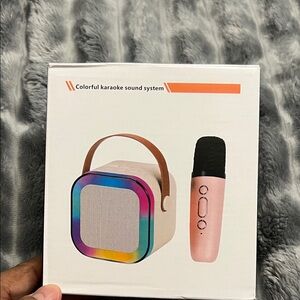 Colorful Mini Karaoke Sound System with 2 Microphones